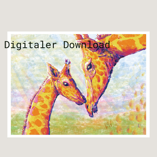 Giraffen - Digitaler Download zum Sofort Drucken