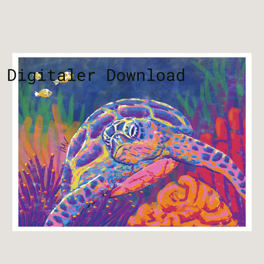 Meeresschildkröte - Digitaler Download zum Sofort Drucken